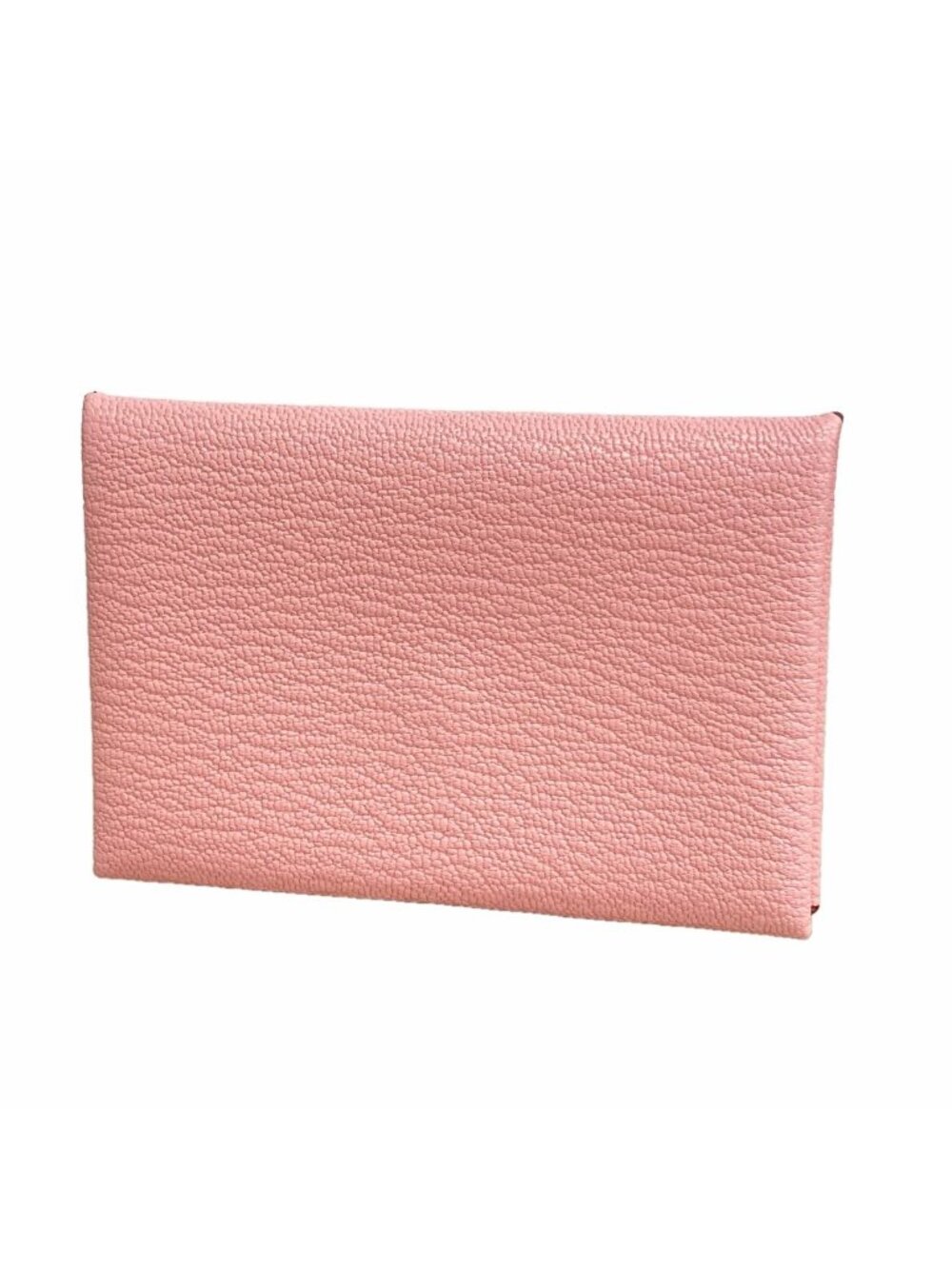 Hermes Card Case Calvi Chevre Mysore Rose Sakura Silver